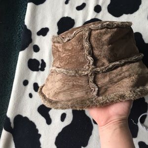 Bucket Hat Rabbit Fur and Leather Combo